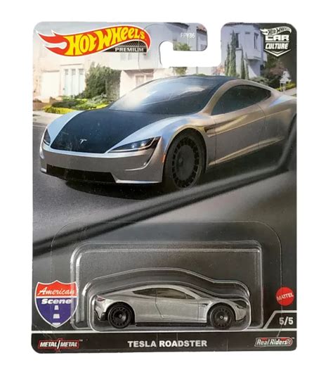 Hot Wheels American Scene Tesla Roadster – Silver – 2021 Card – Toy ...