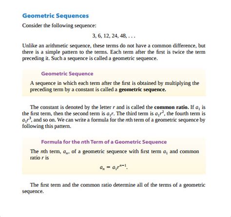 FREE 7+ Sample Geometric Sequence Examples in PDF