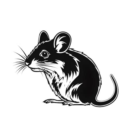 Premium AI Image | A silhouette black and white mouse sitting on a white surface