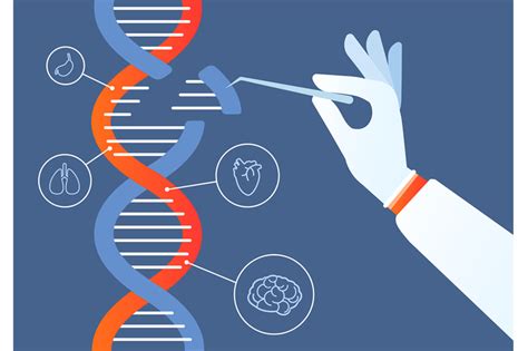 Dna engineering. Genome crispr cas9, gene mutation code modification. By Microvector | TheHungryJPEG