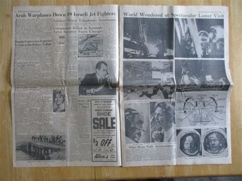 Watertown,NY Daily Times July 21. 1969 Walk On Moon Complete Newspaper | eBay