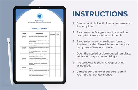 Inventory Checklist Template in Word, PDF, Google Docs - Download ...