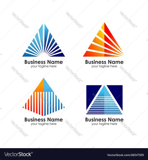 Business pyramid logo design template Royalty Free Vector