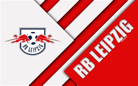 Download wallpapers rb leipzig fc 4k material design emblem german football club logo bundesliga ...