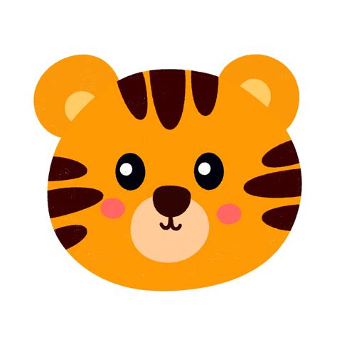 Cartoon head cute tiger. 21454148 PNG