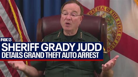 Sheriff Grady Judd press conference on grand theft auto arrests - YouTube