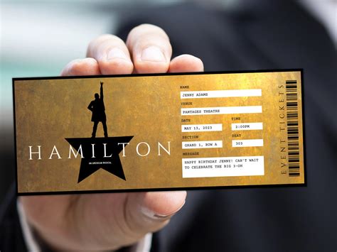 Printable Hamilton Tickets - Printable Word Searches