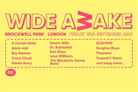 Wide Awake Festival 2021 Tickets Lineup | 3 Sep | London UK