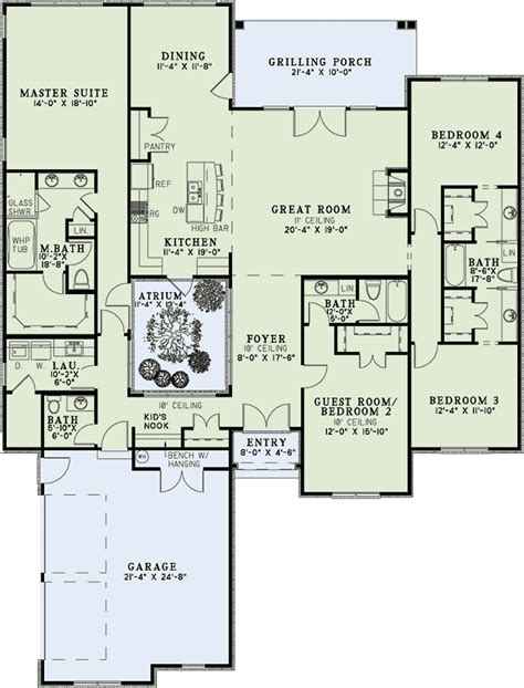 Center Atrium House Plans