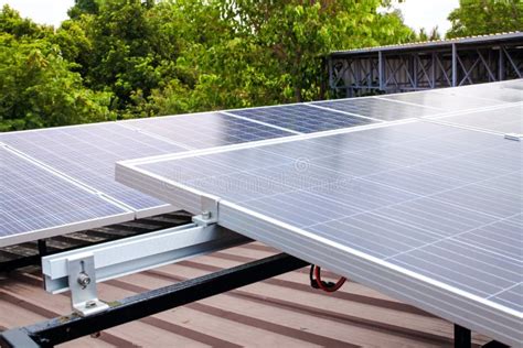 Solar Panels on the Factory Roof. Stock Photo - Image of innovation, business: 261135388