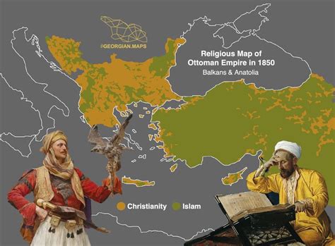 Religious map of Ottoman Empire in 1850 (Balkans and Asia ...