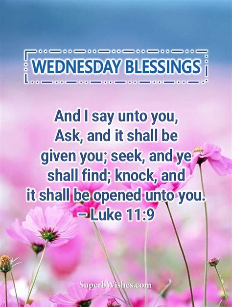 Wednesday Blessings Bible Verse Image Luke 11:9 | SuperbWishes.com