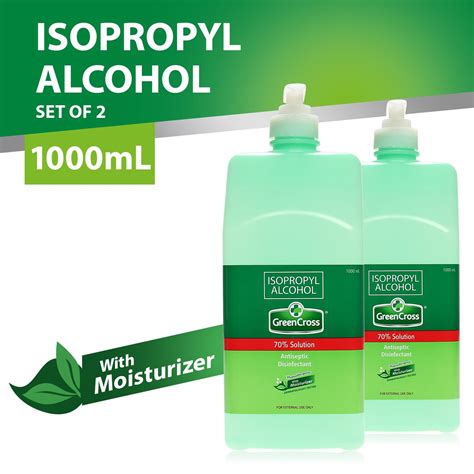 Green Cross Isopropyl Alcohol with Moisturizer 70% Solution (1000 mL PD) Set of 2 | Lazada PH