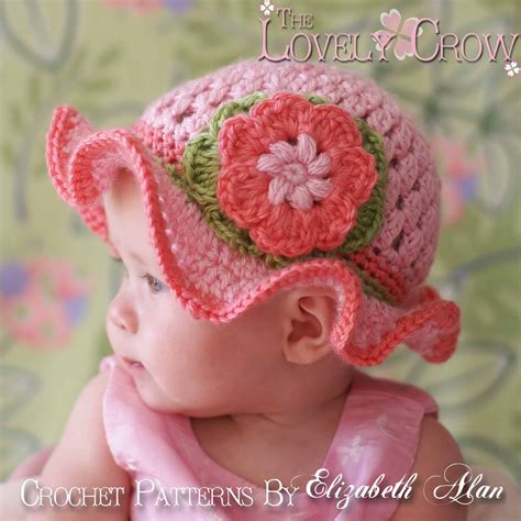 Baby Girl Sun Hat Crochet Pattern for Teaparty Hat sizes