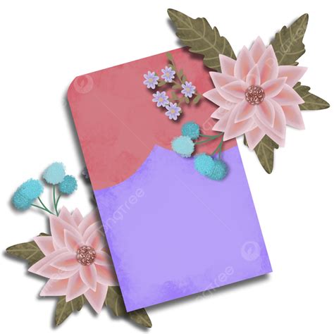 Dahlia With Card Illustration, Card Illustration, Dahlia Flower, Flower Decoration PNG ...