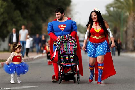 Jewish children dress up in colorful costumes for Purim | Daily Mail Online