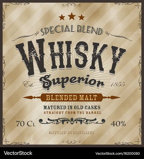 Whisky label for bottle Royalty Free Vector Image