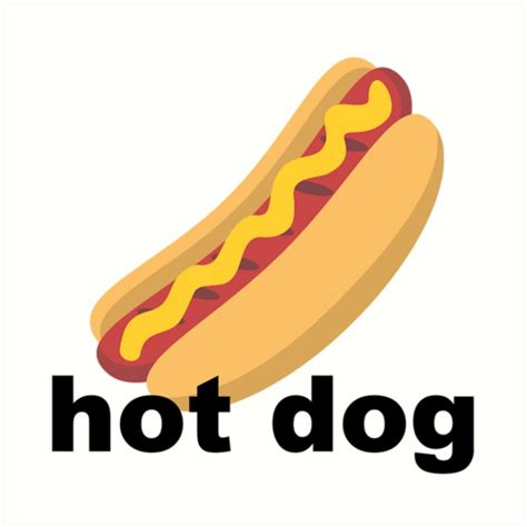 "Hot dog emoji - with text" Art Prints by ScrappyDesigns | Redbubble