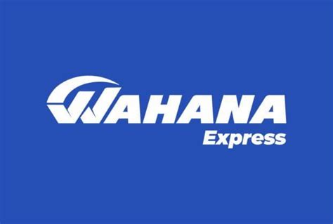 the logo for wahana express, which is located in front of a blue background