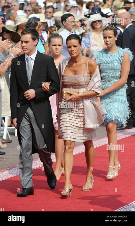 Princess Stephanie of Monaco (2ndR) and her children Louis Ducruet ...