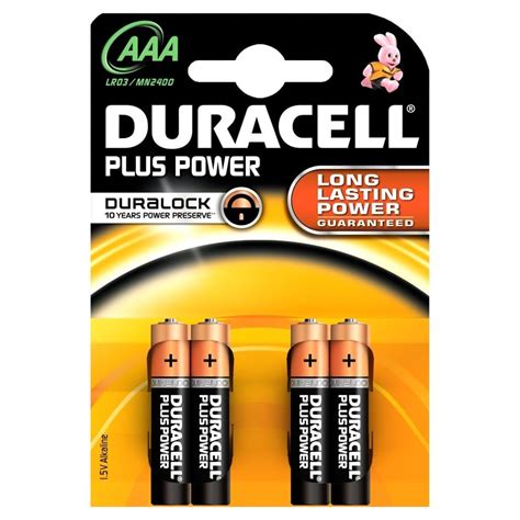 Duracell AAA Plus Power Battery Alkaline LR03 1.5V Batteries MN2400