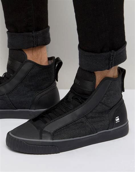 G-star raw Scuba Denim Sneakers in Black for Men | Lyst