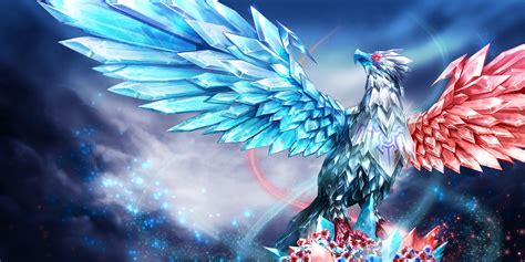 Anivia (League of Legends), eagle, blue, digital art, artwork, animals, birds, flying, HD ...
