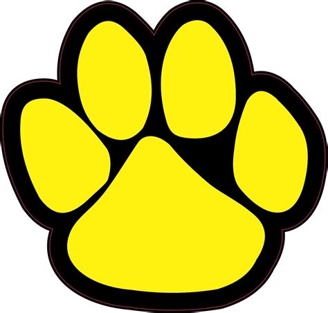 StickerTalk Yellow Paw Print Vinyl Sticker, 5 inches x 4.75 inches ...