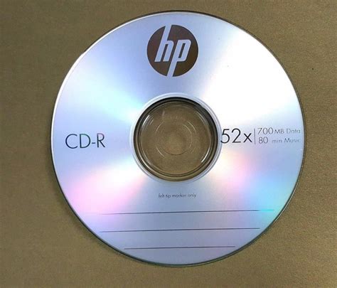 50 Pack HP Blank CD-R CDR Logo Branded 52X 700MB 80min Recordable Media Disc - CD, DVD & Blu-ray ...