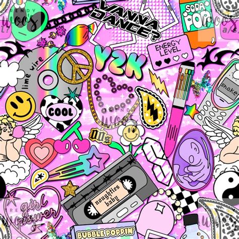 Y2K Aesthetic Retro 90s 00s Pink Girls Seamless Pattern / - Etsy Australia