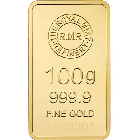 100 Gram Gold Bar Minted - The Royal Mint - AU Bullion Canada