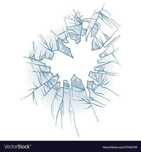 Broken glass cracked window texture realistic Vector Image