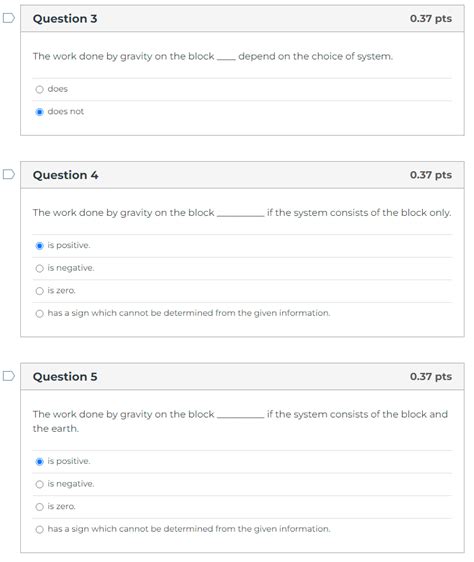 Solved The work done by gravity on the block ____ depend on | Chegg.com