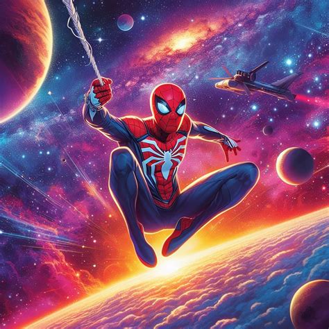 Spiderman Poster in SPACE - AI Game World