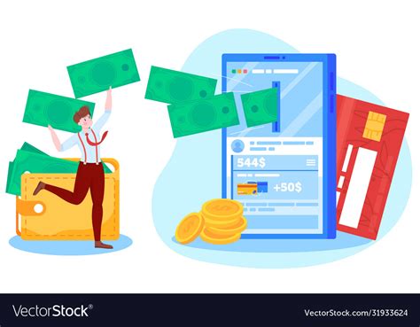 Online money payment cartoon Royalty Free Vector Image