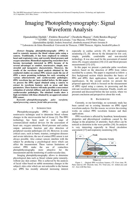 (PDF) Imaging Photoplethysmography: Signal Waveform Analysis