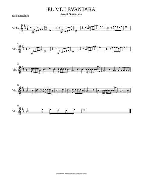 EL ME LEVANTARA Sheet music for Violin | Download free in PDF or MIDI | Musescore.com