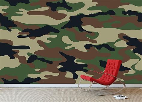 Army military camouflage Wall Mural Wallpaper | Canvas Art Rocks