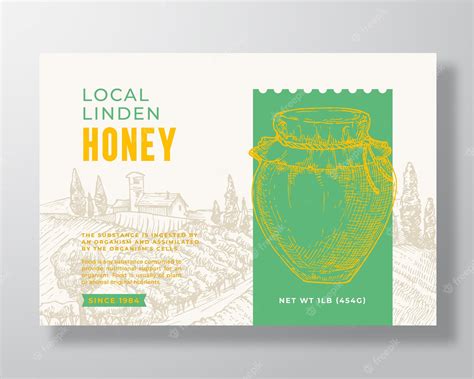 Premium Vector | Fresh local honey label template abstract vector ...