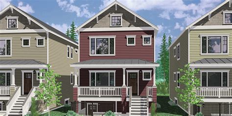 Narrow Lot Stacked Duplex House Plans - Home Building Architectural ...