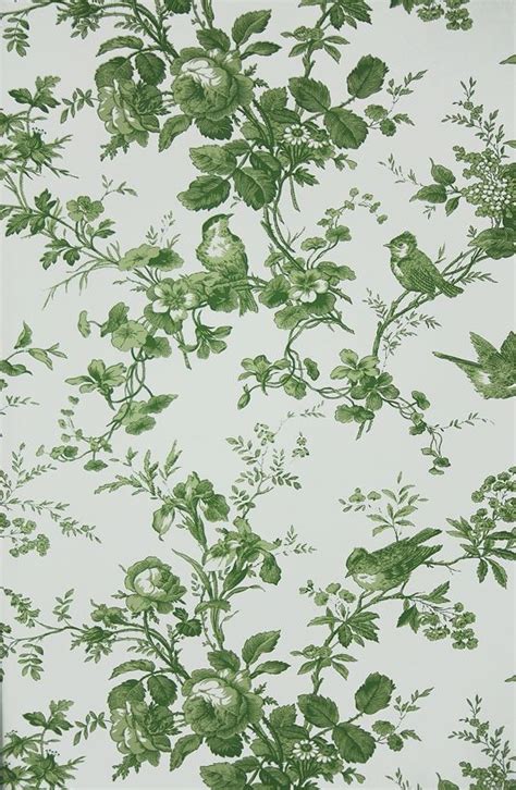 Pin by Melissa Mabry on For Barb | Floral wallpaper bedroom, Toile wallpaper, Green wallpaper