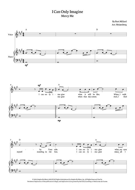 I Can Only Imagine (arr. Heisenberg) Sheet Music | Mercy Me | Piano ...