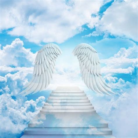 Memorial PNG Heaven Background Stairs to Heaven in - Etsy in 2022 | Angel wings background ...