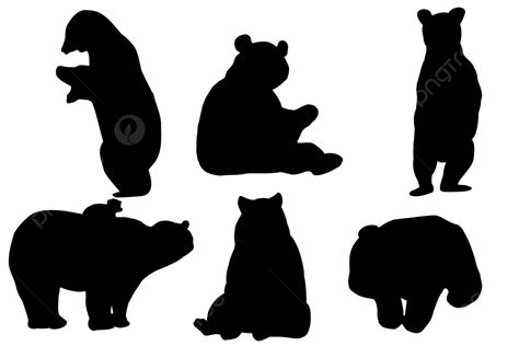 Bears Silhouette Transparent Background, Bear Silhouette, Silhouette, Animal, Bear PNG Image For ...