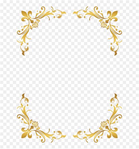 an ornate gold frame on a transparent background