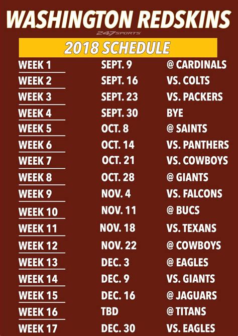 Commanders Schedule 2022 Printable