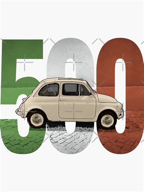 "The Classic Fiat 500 on White" Sticker for Sale by CorbinAdler | Redbubble