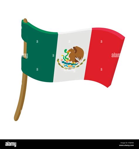 La bandera de México, el icono de estilo de dibujos animados Imagen ...