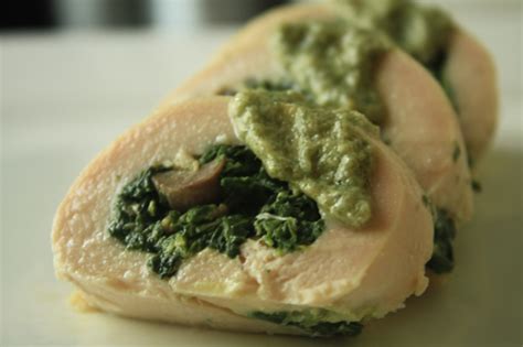 Chicken Roulade Stuffed with Spinach, Mushrooms and Bacon Recipe by ...