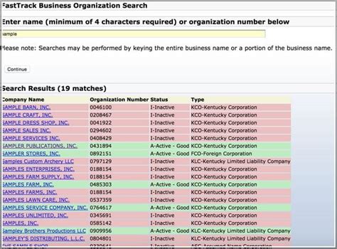 Ky Secretary Of State Business Records Search